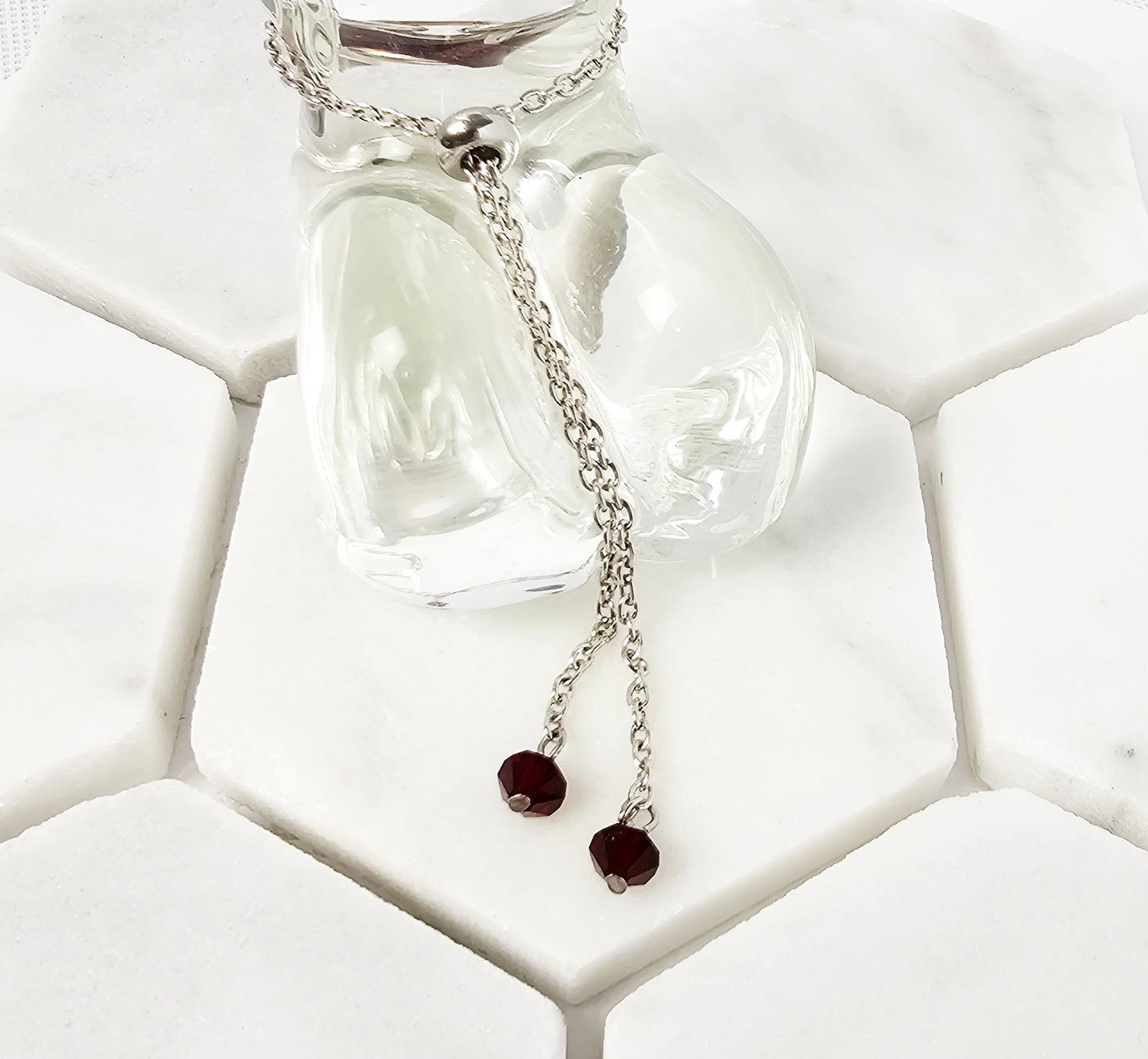 Penis Chain Noose for Halloween, Gothic. Red Crystal and Coffin Genital Bracelet. Non Piercing MATURE Body Jewelry For Men.