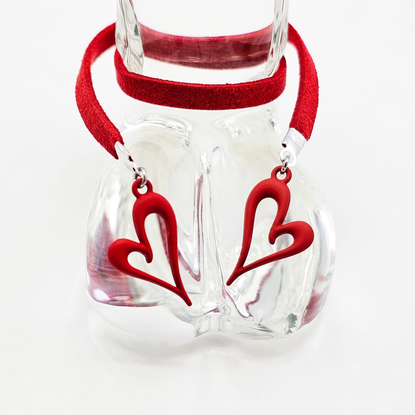 Naughty Penis Jewelry for Men's Valentine's Day Gift. Red Penis Noose with Hearts.