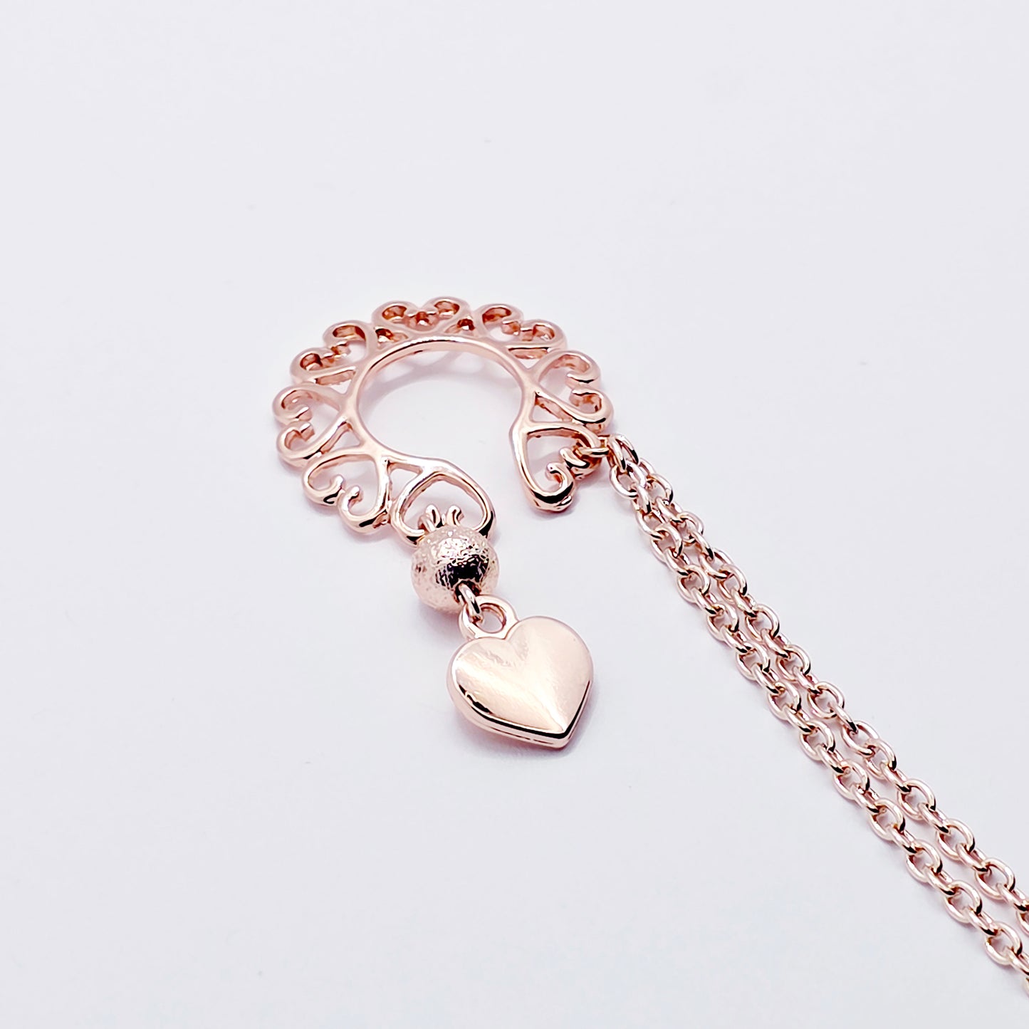 Rose Gold Nipple Shields, Chain Attached. Non-Piercing Nipple Jewelry.