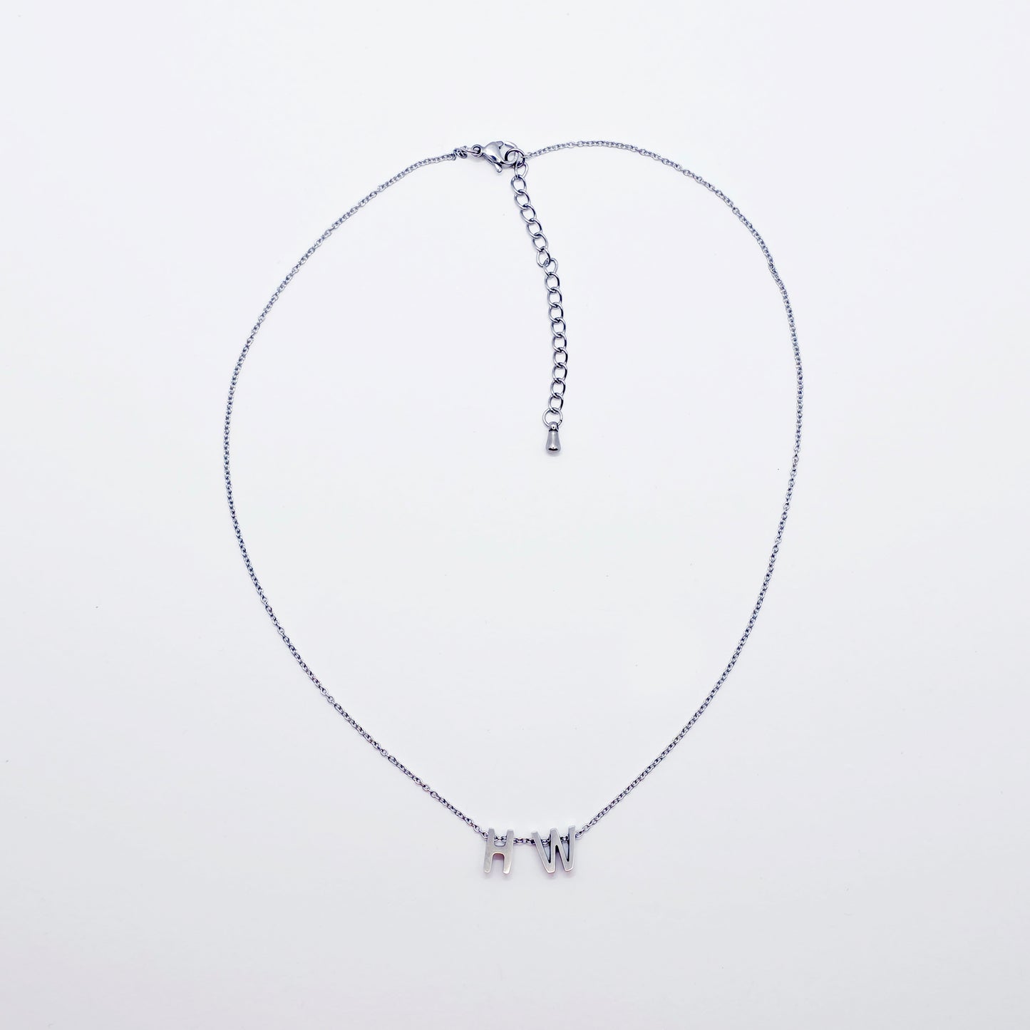 Hotwife Necklace, Dainty and Discreet Stainless Steel H & W Choker. Swingers Jewelry.