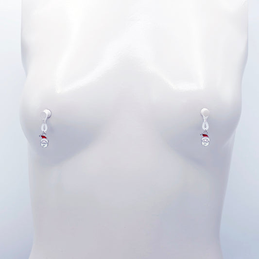 Small Non-Piercing Nipple Nooses with Santas