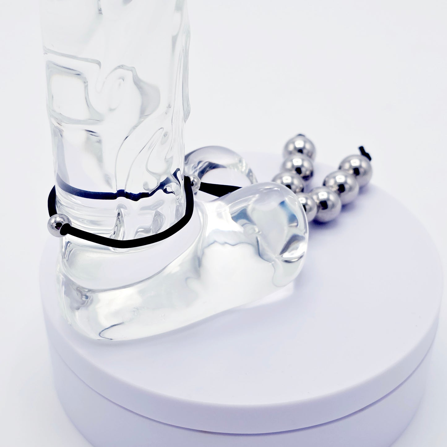Silicone and Steel Penis Noose, Weighs 1.5 ounces.