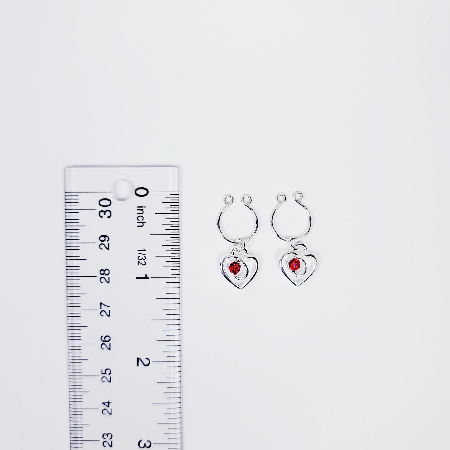 Non Piercing Nipple Rings and Labia Clip Set with Gemstone Hearts. MATURE, BDSM, Intimate Jewelry