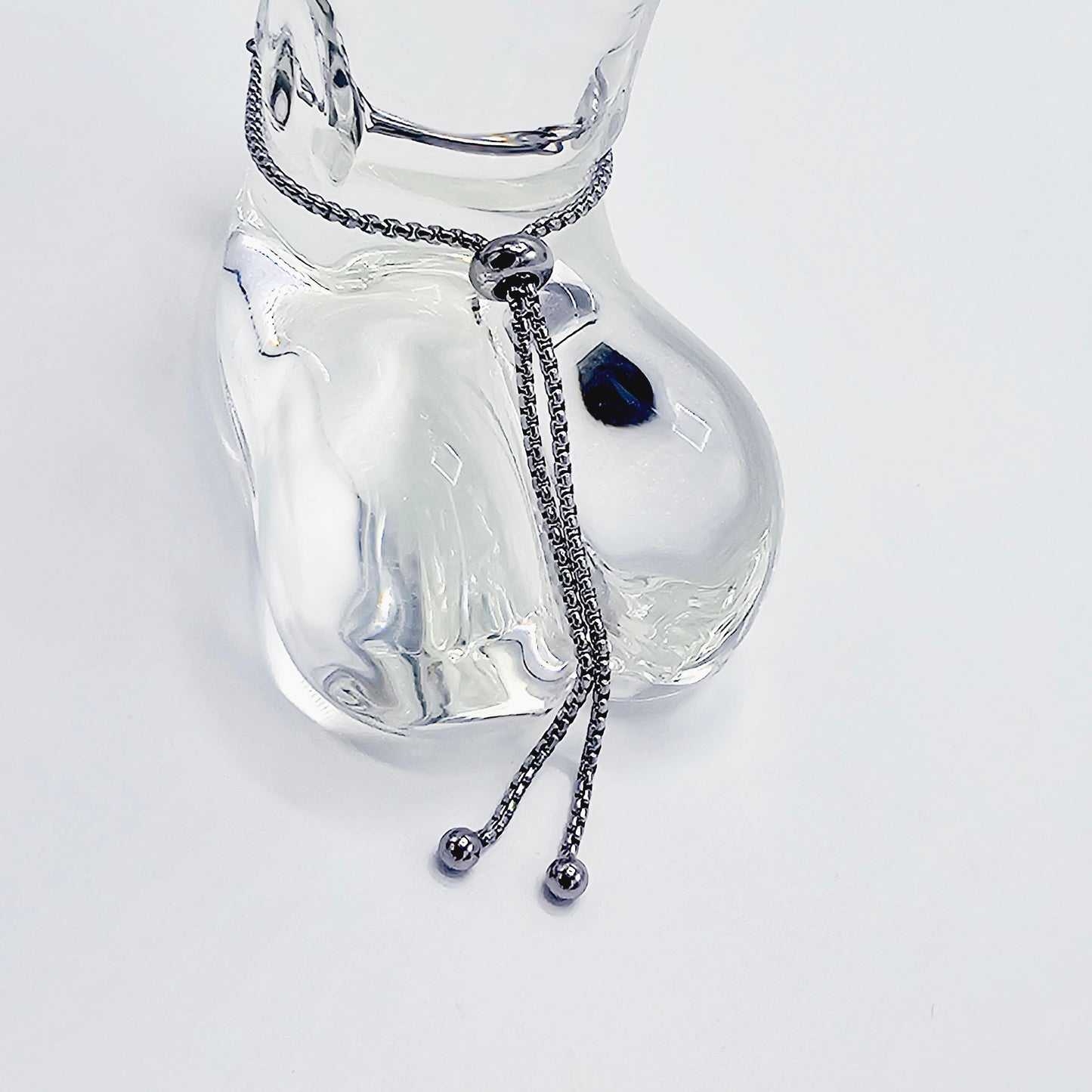 Penis Chain Noose Bracelet with Ribbed Rolling Barrel. Non-Piercing Genital Jewelry for Men
