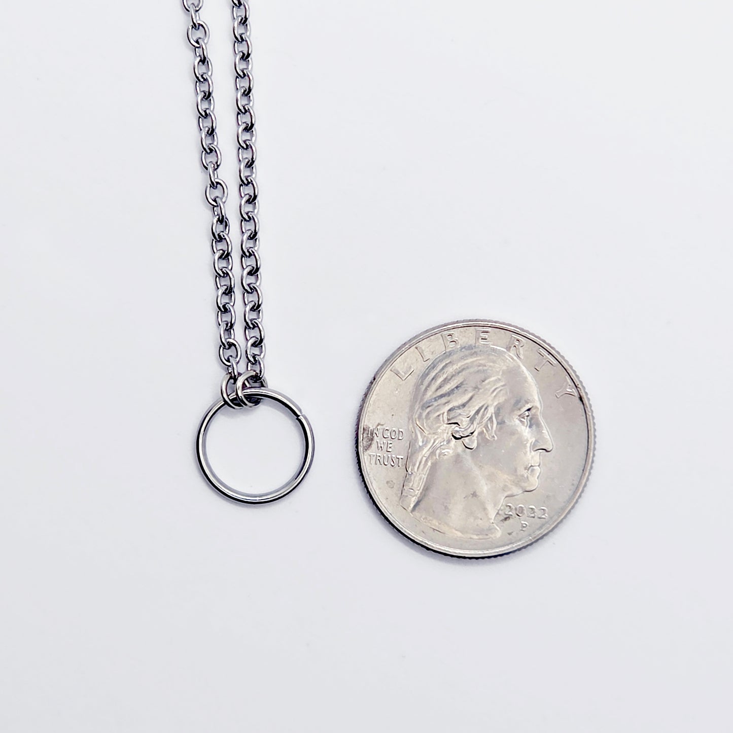Stainless Steel Circle of O Necklace, Discreet Day Collar, 24/7 BDSM Submissive Collar, Choker