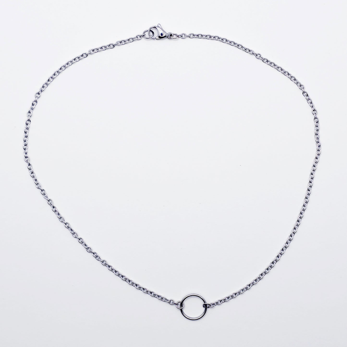 Stainless Steel Circle of O Necklace, Discreet Day Collar, 24/7 BDSM Submissive Collar, Choker