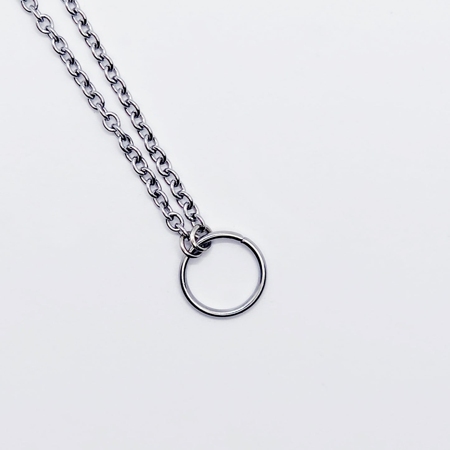 Stainless Steel Circle of O Necklace, Discreet Day Collar, 24/7 BDSM Submissive Collar, Choker