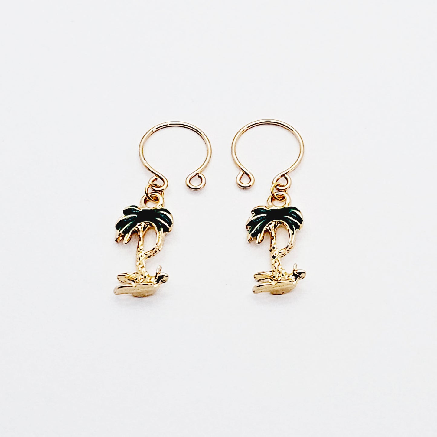 Non Piercing Nipple Rings with Palm Trees.