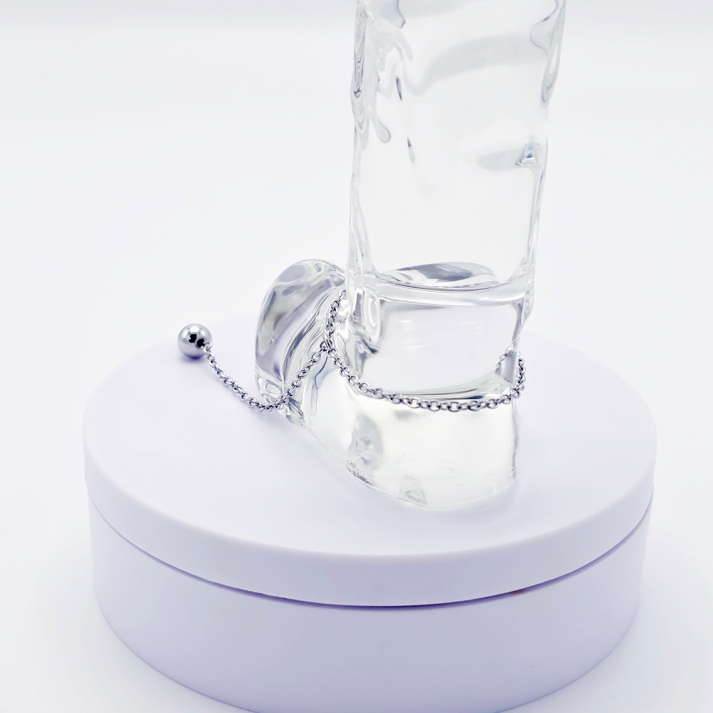 Stainless Steel Triple Bead Dangle Chain Penis Noose.