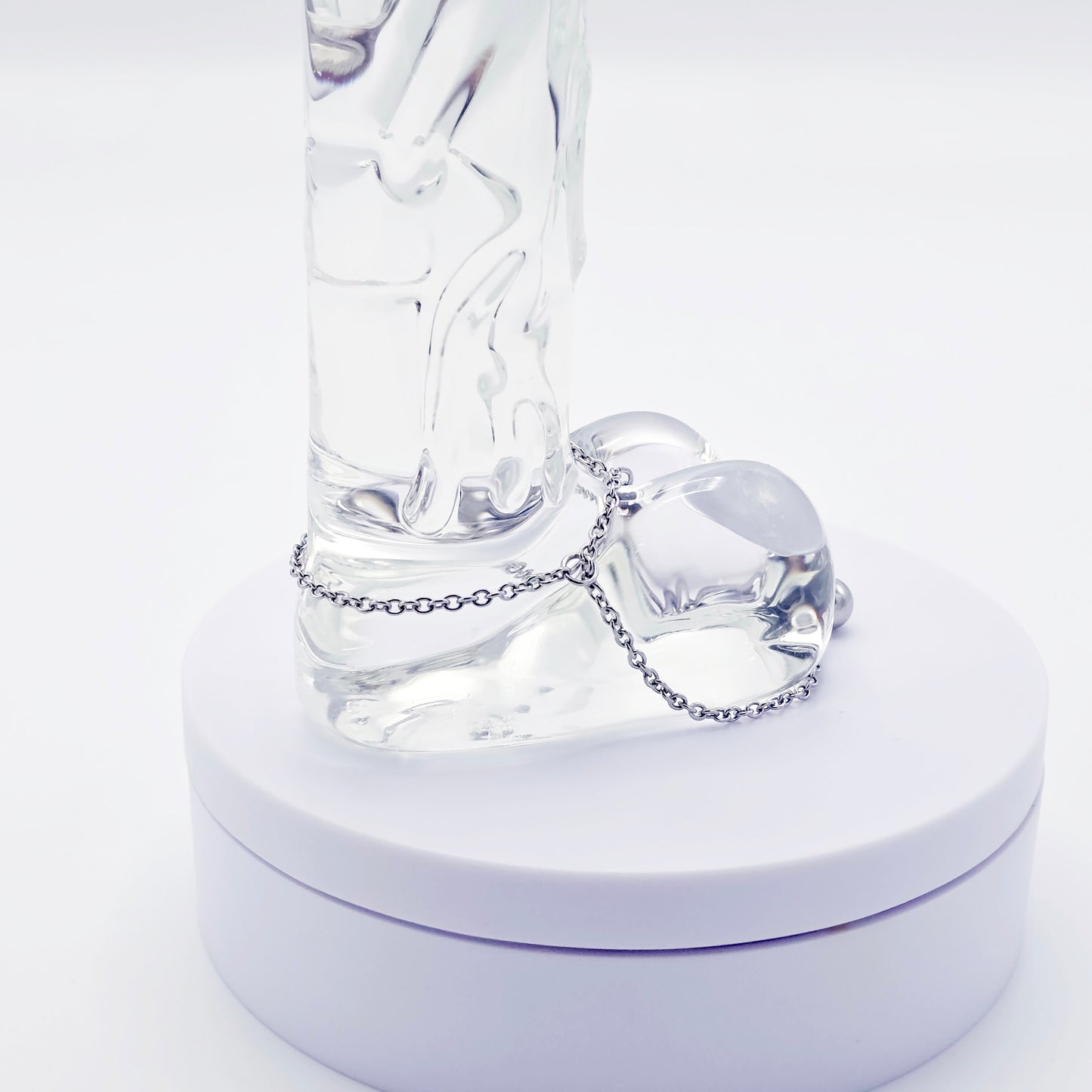 Stainless Steel Triple Bead Dangle Chain Penis Noose.