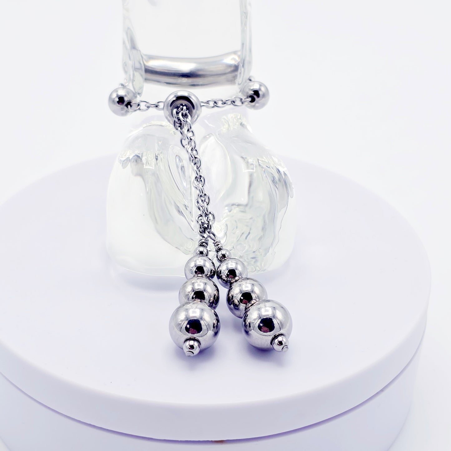 Beaded Penis Noose , Stainless Steel. Stimulating Weighted Penis Chain Noose Bracelet.