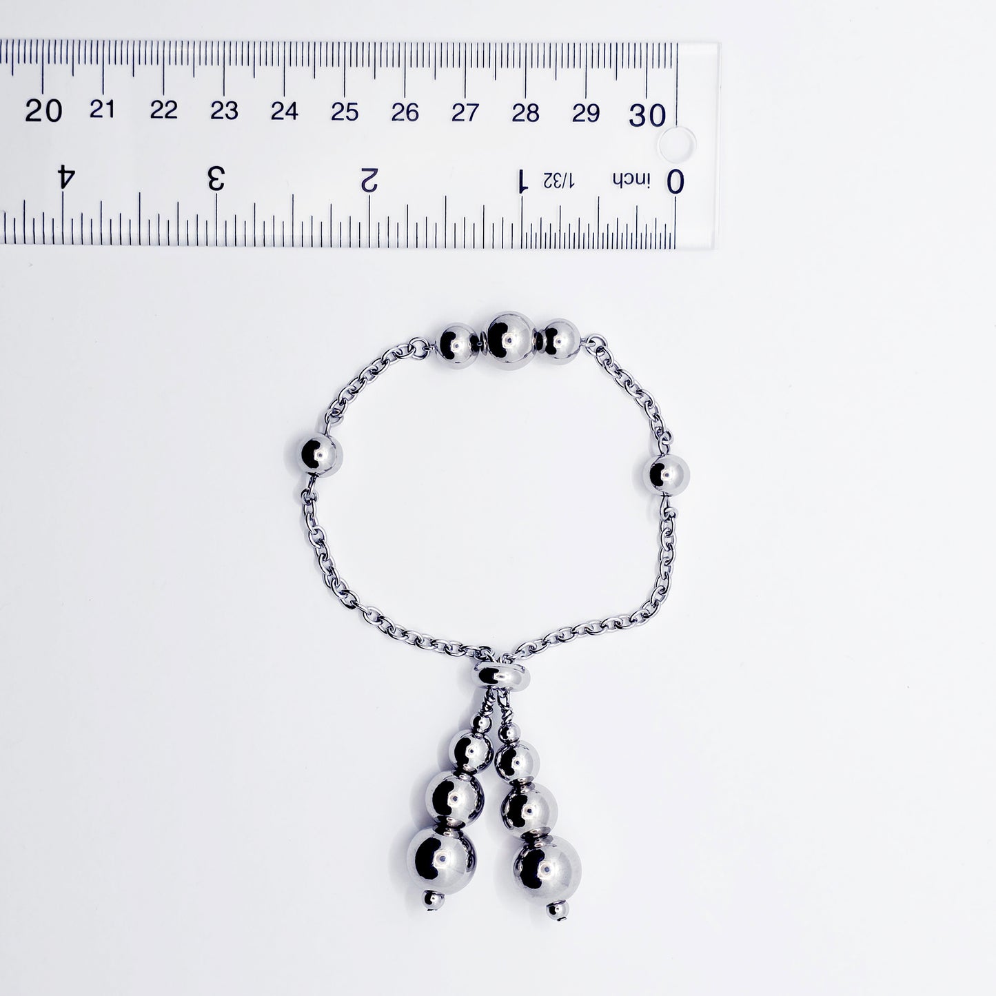 Beaded Penis Noose , Stainless Steel. Stimulating Weighted Penis Chain Noose Bracelet.