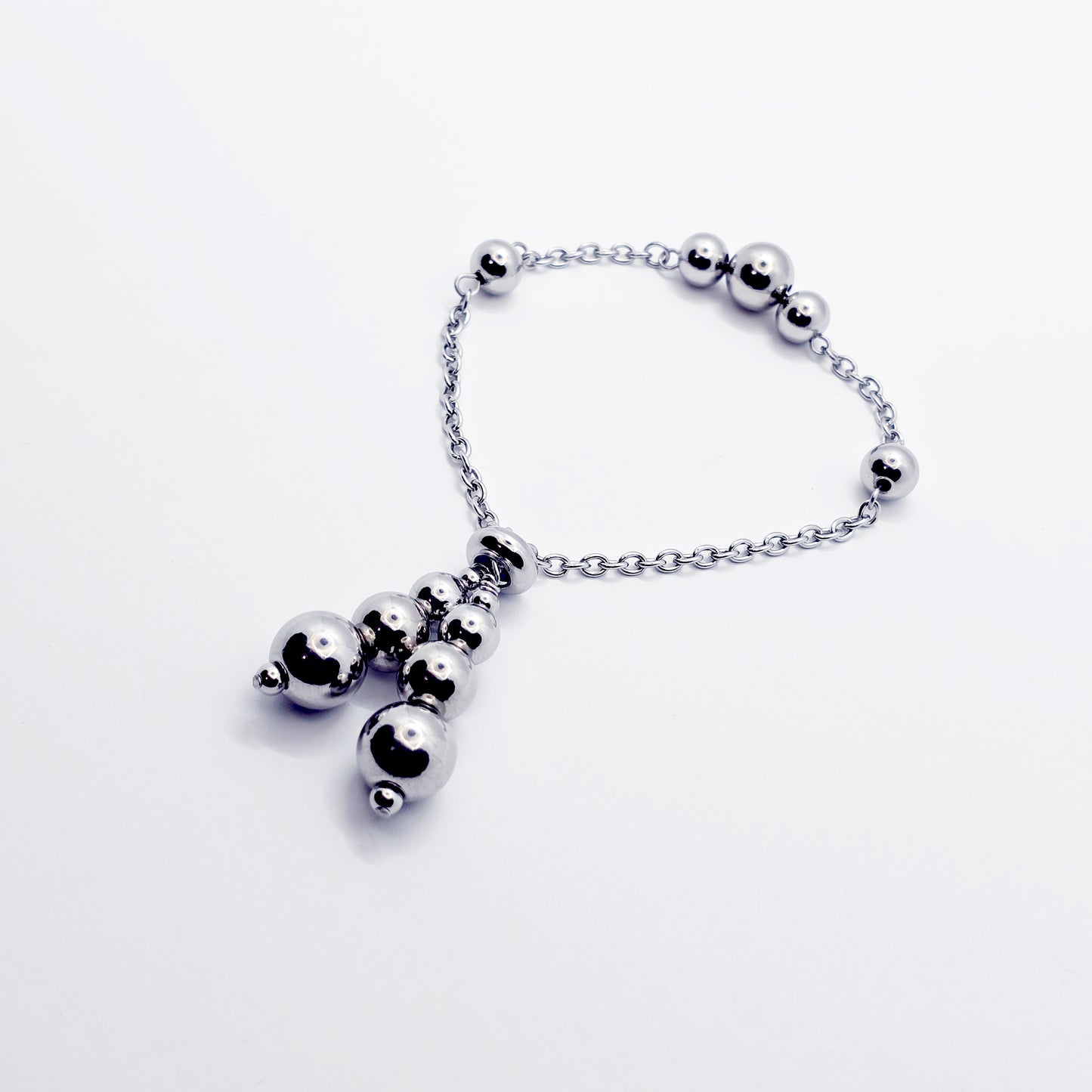 Beaded Penis Noose , Stainless Steel. Stimulating Weighted Penis Chain Noose Bracelet.