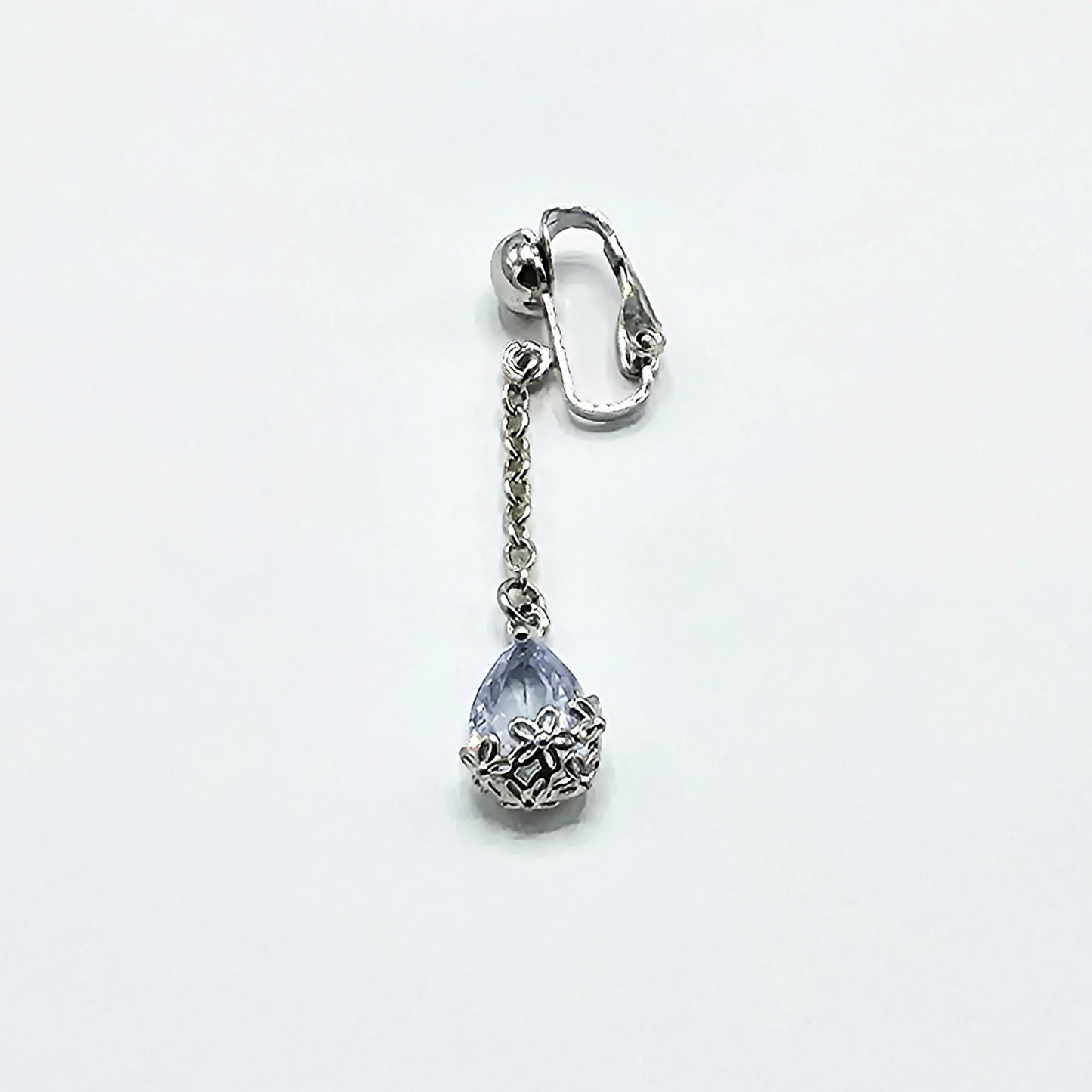 Non-Piercing Vaginal Jewelry Clip with Cubic Zirconia Chain Dangle. VCH Clip, Clitoral Jewelry