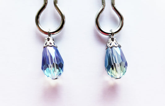 Iris Crystal Straight Tweezer Nipple Clamps