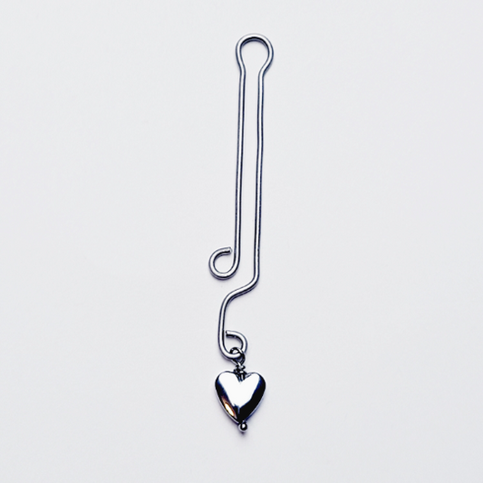 Stainless Steel Clitoral Clip with Hematite Heart