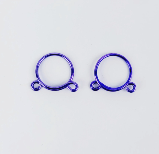Non Piercing Nipple Rings, Purple. Fake Piercings.