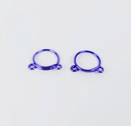 Non Piercing Nipple Rings, Purple. Fake Piercings.