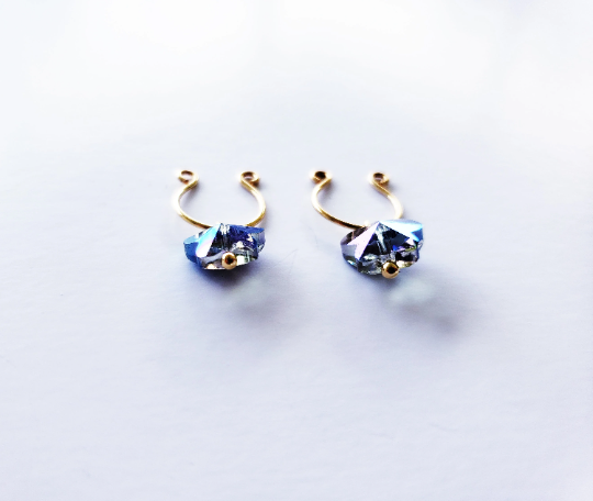 Gold and Crystal Butterfly Nipple Rings Non Piercing. BDSM, Nipple Clamps