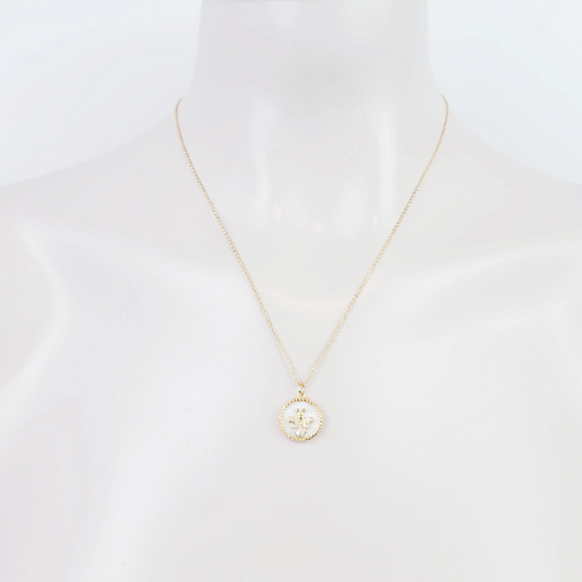 Discreet Day Collar. 18K Gold Dainty Day Wear Collar for BDSM Submissive/Slave with Sparkling Bee.