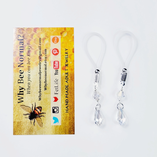 Crystal Non Piercing Nipple Nooses or Nipple Clamps. BDSM