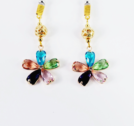 Flower Nipple Dangles on Your Choice of Non Piercing Nipple Nooses or Nipple Clamps. BDSM