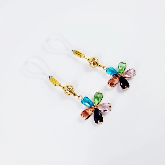Flower Nipple Dangles on Your Choice of Non Piercing Nipple Nooses or Nipple Clamps. BDSM