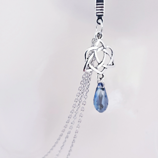 Non Piercing Nipple Chains with Triquetra and Heart Pendants with Nipple Nooses or Clamps. BDSM