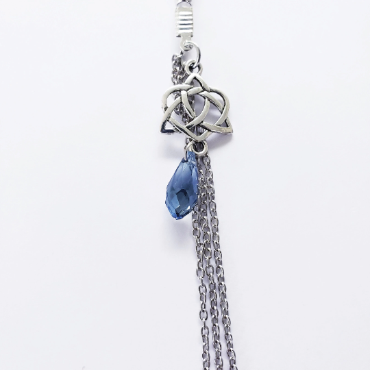Non Piercing Nipple Chains with Triquetra and Heart Pendants with Nipple Nooses or Clamps. BDSM