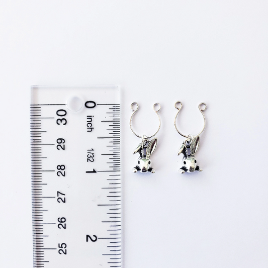 Non Piercing Nipple Rings with Silver Bunny Rabbits. BDSM Pet Play, Erotic