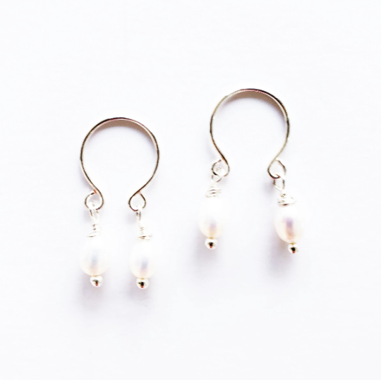 Nipple Rings Non Piercing with Pearl Dangles. Intimate Jewelry. Set of two. BDSM