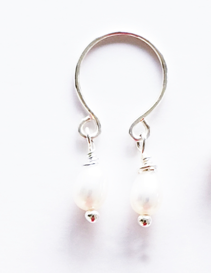 Nipple Rings Non Piercing with Pearl Dangles. Intimate Jewelry. Set of two. BDSM