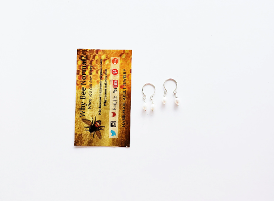 Nipple Rings Non Piercing with Pearl Dangles. Intimate Jewelry. Set of two. BDSM