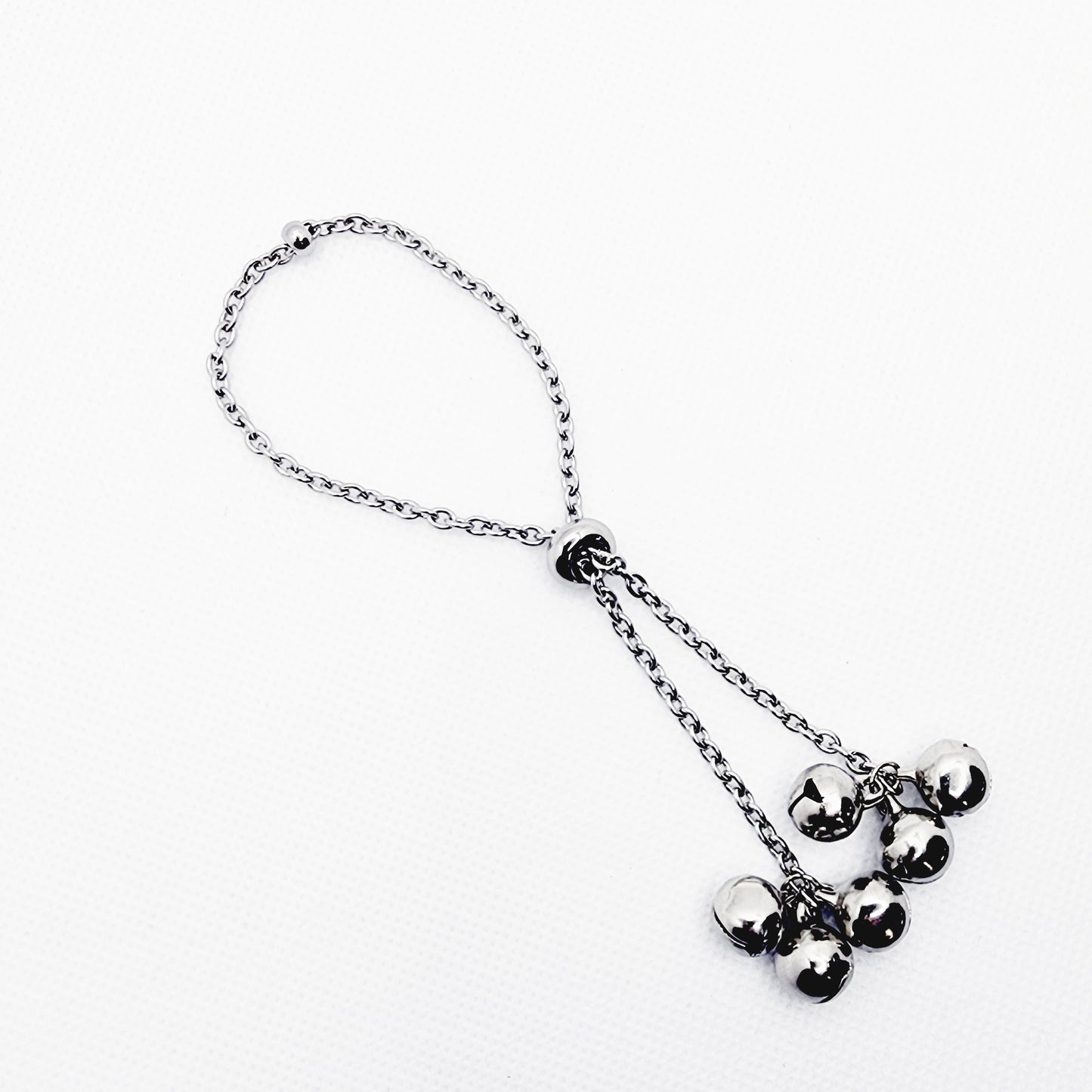 Chain Penis Noose with Bells, Stainless Steel. Jingling Penis Bracelet. MATURE Body Jewelry for Men. BDSM Submissive