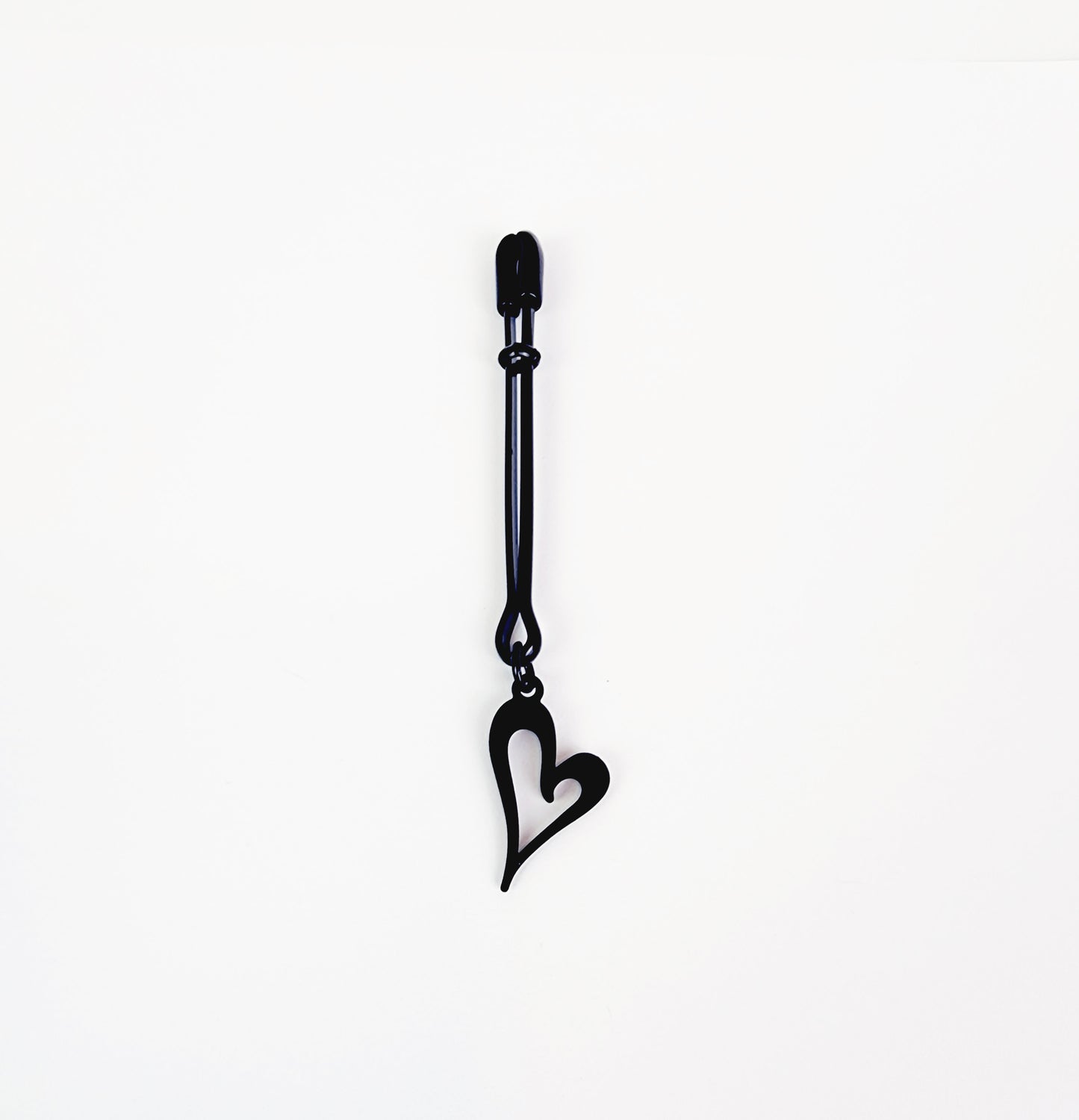 Black Clit Clamp, Black with Heart. Tweezer Clitoral Clamp. Adult Toy for Women, MATURE, BDSM