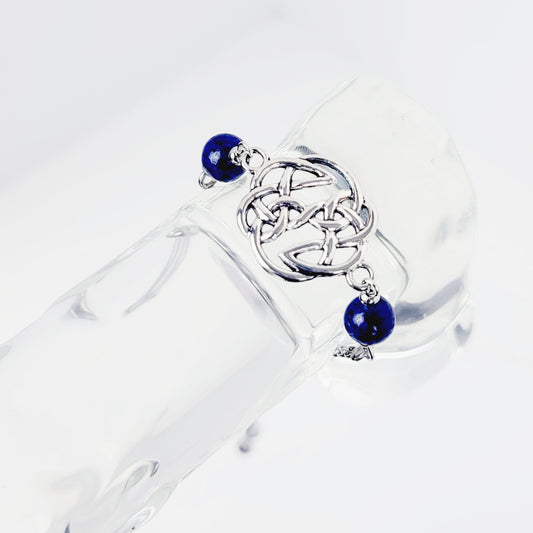 Penis Noose Chain Bracelet with Celtic Sheild Knot and Lapis Lazuli.