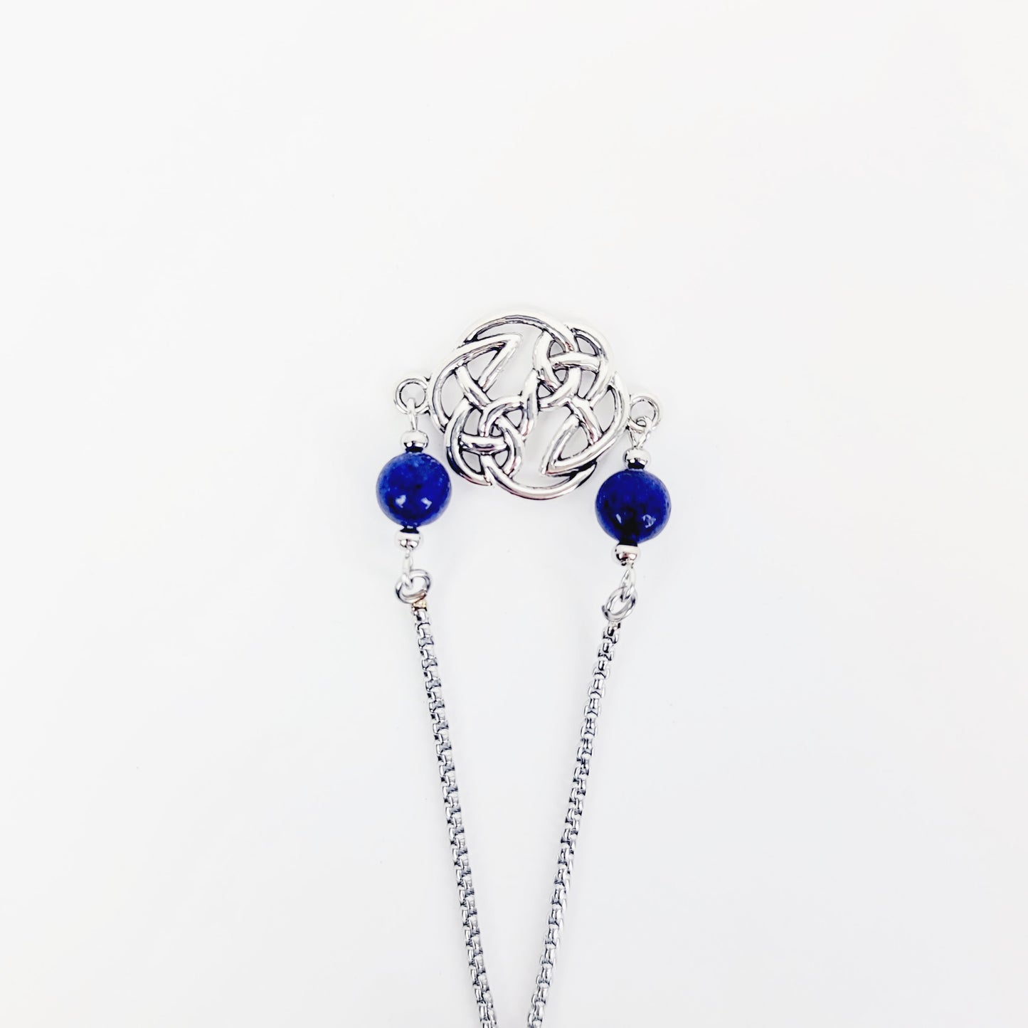 Penis Noose Chain Bracelet with Celtic Sheild Knot and Lapis Lazuli.