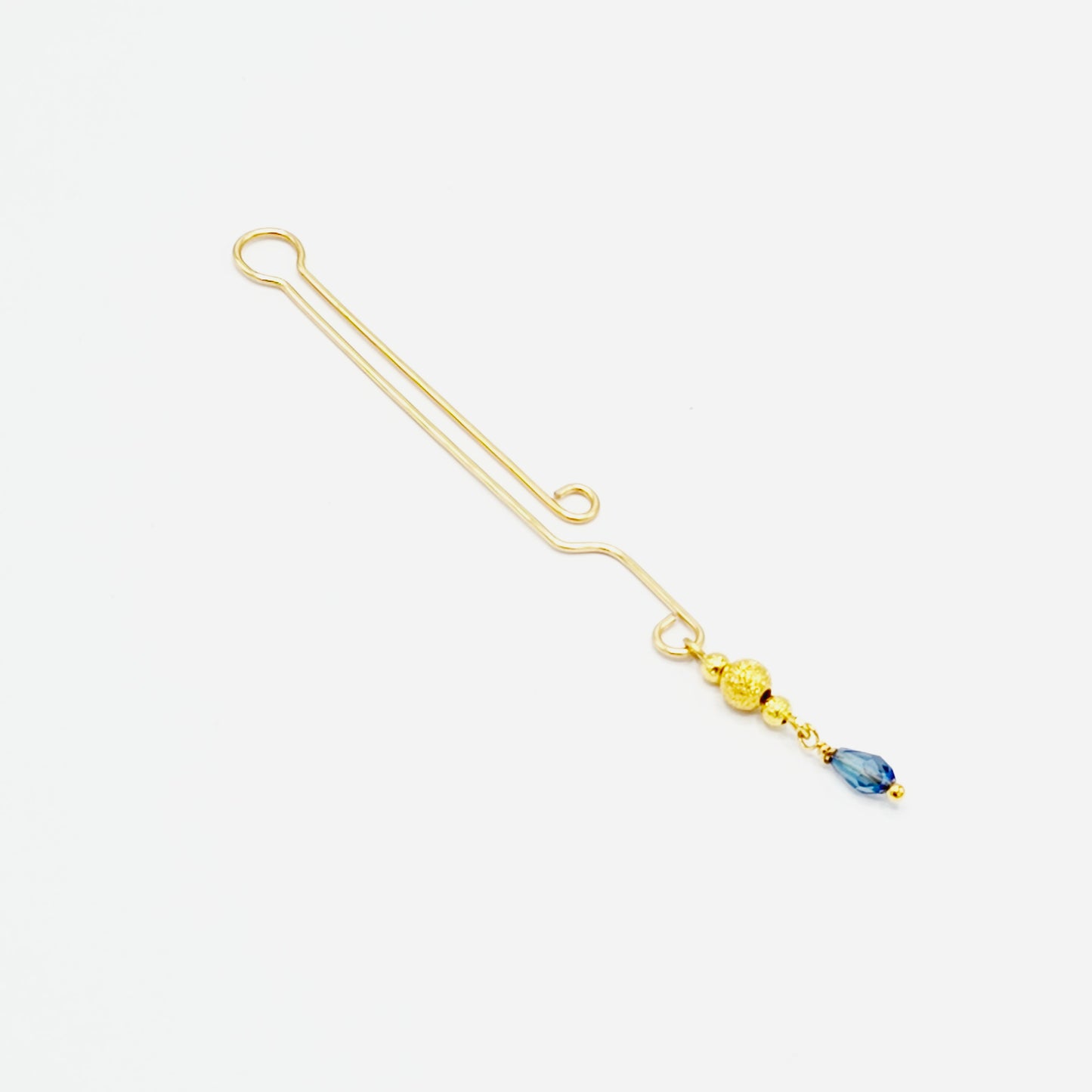 Labia Jewelry for BDSM Submissive. Gold Labia Clip with Beaded Crystal Dangle.