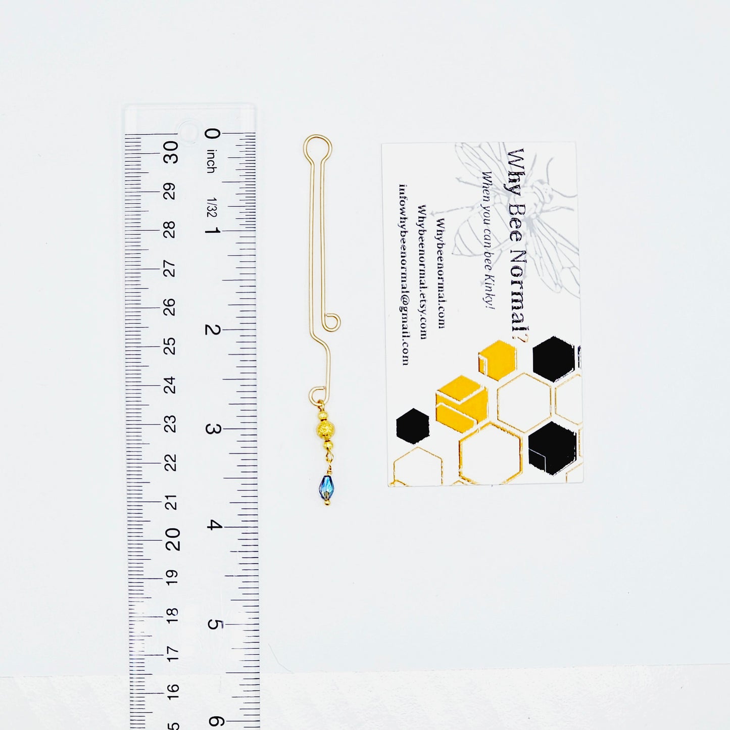 Labia Jewelry for BDSM Submissive. Gold Labia Clip with Beaded Crystal Dangle.