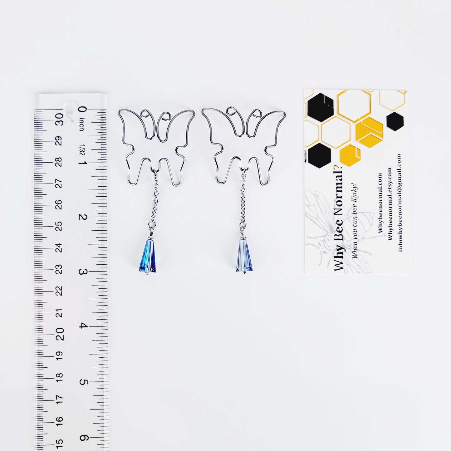Butterfly Nipple Shields with Crystals, Stainless Steel. Non-Piercing Nipple.