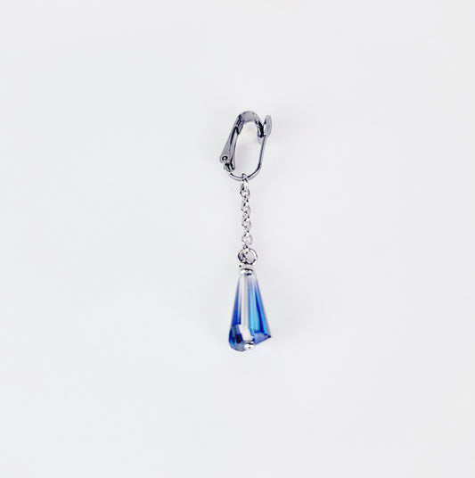 Intimate Jewelry Clip, Not Pierced. Stainless Steel Non-Piercing VCH Clip with Crystal Dangle.