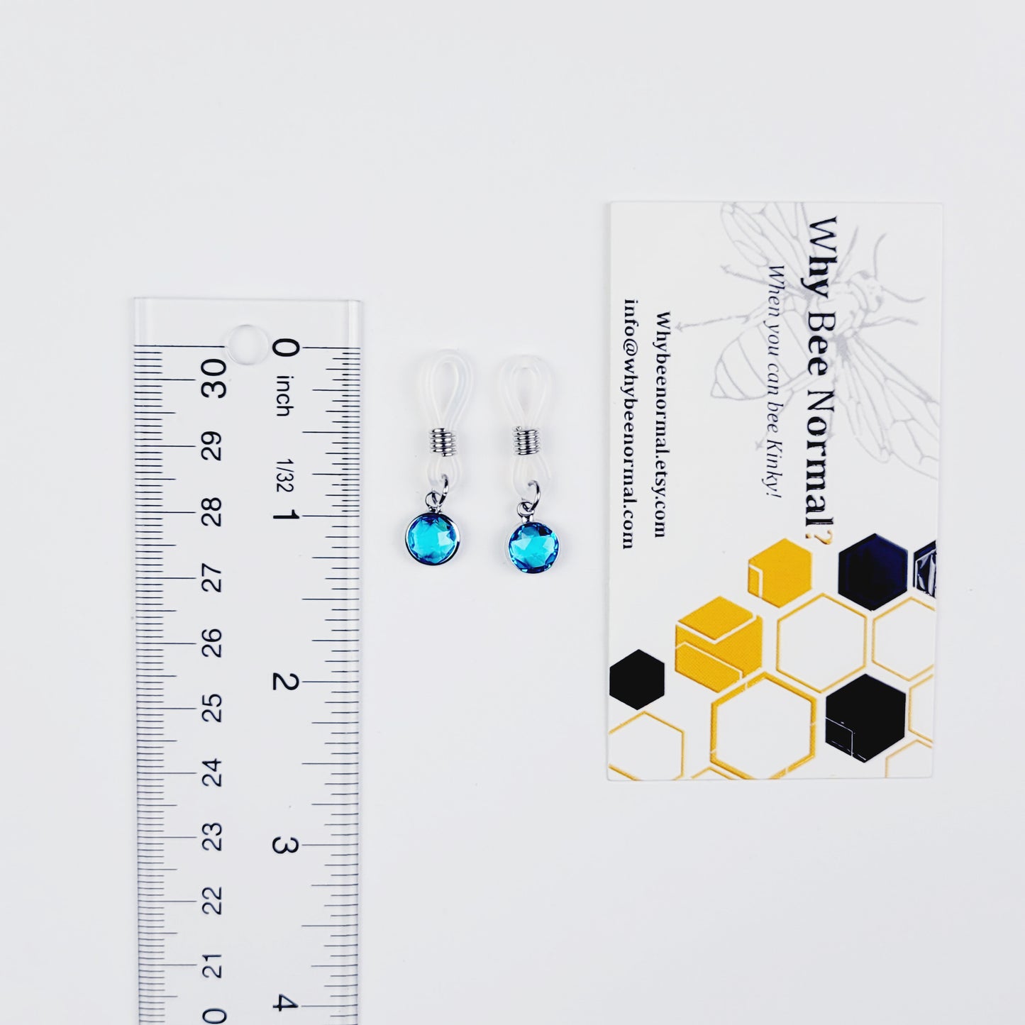 Blue Gemstone Nipple Nooses, VCH Clip, or Penis Noose