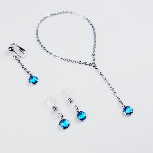 Blue Gemstone Nipple Nooses, VCH Clip, or Penis Noose