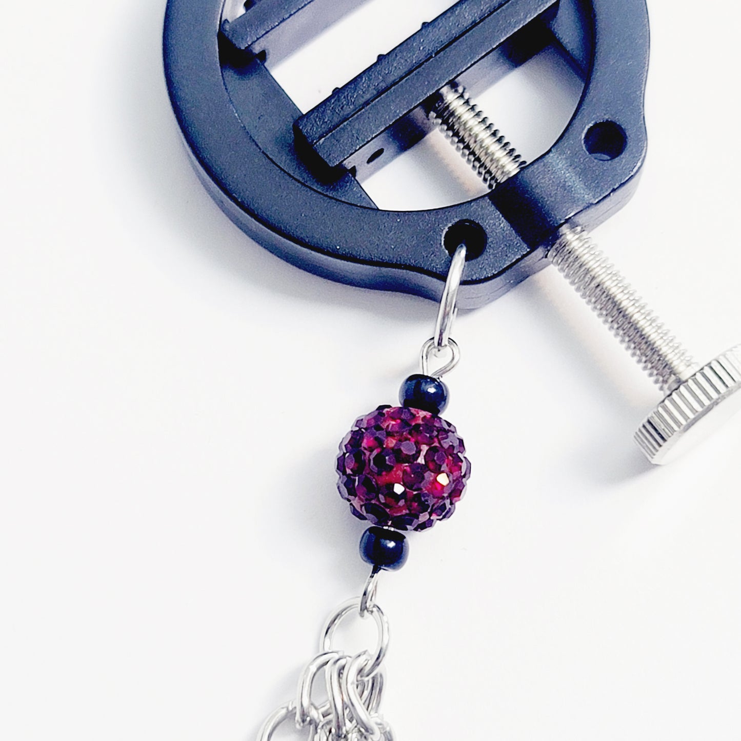 Nipple Press Clamps with Chain and Sparking Beads