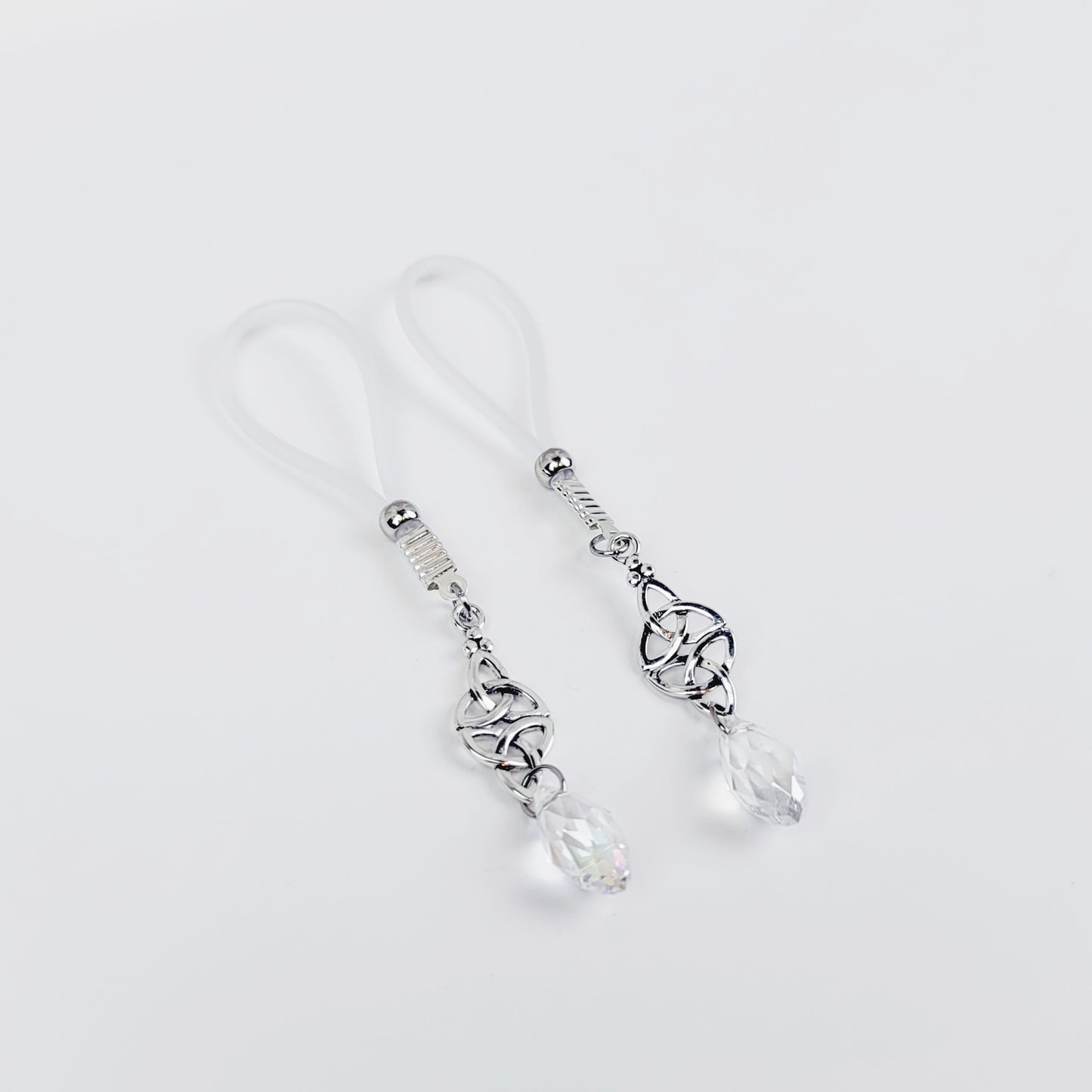 Non Piercing Celtic Knot Nipple Dangles with your choice of Nipple Nooses or one of five types of Nipple Clamps.