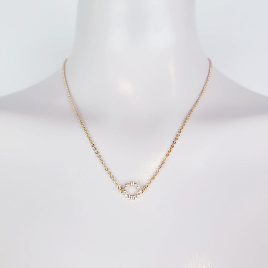 Discreet Day Collar for BDSM Submissive. 18K Gold Sparkling Circle of O.