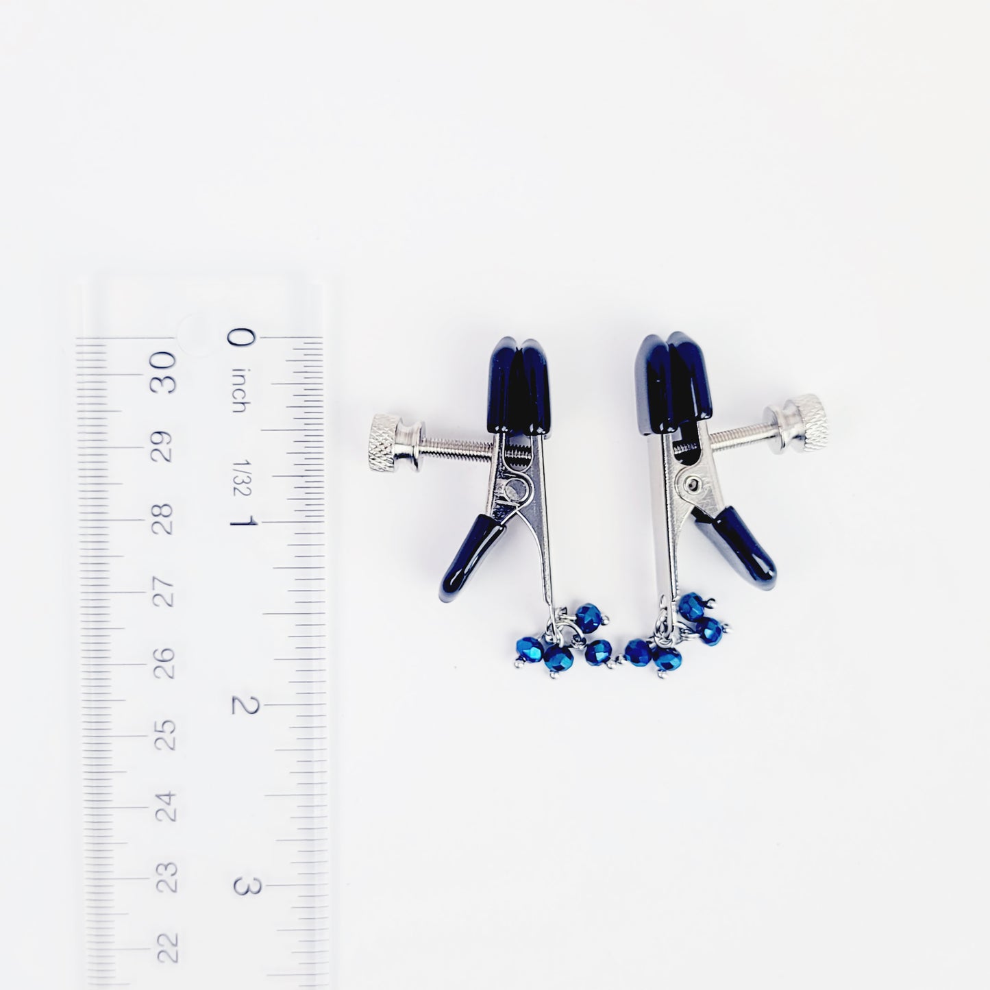 Adjustable Crab Clamps with Blue Beads