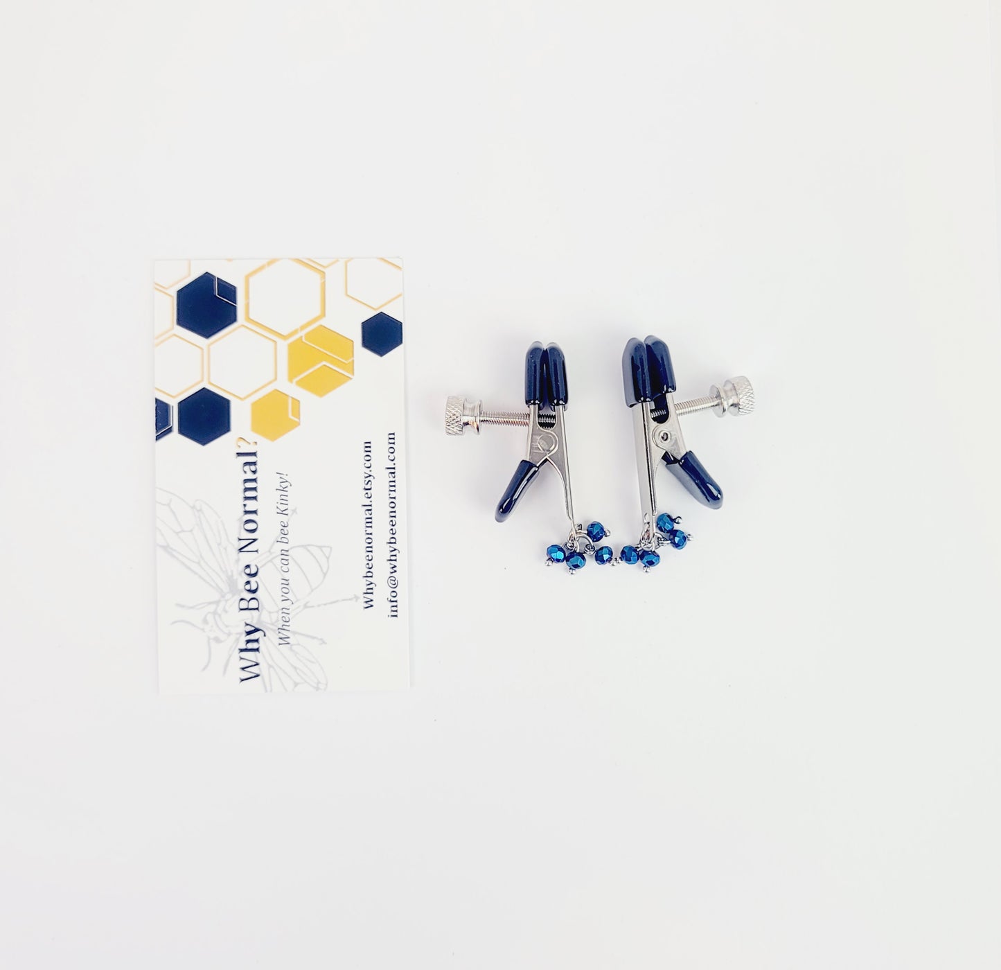 Adjustable Crab Clamps with Blue Beads