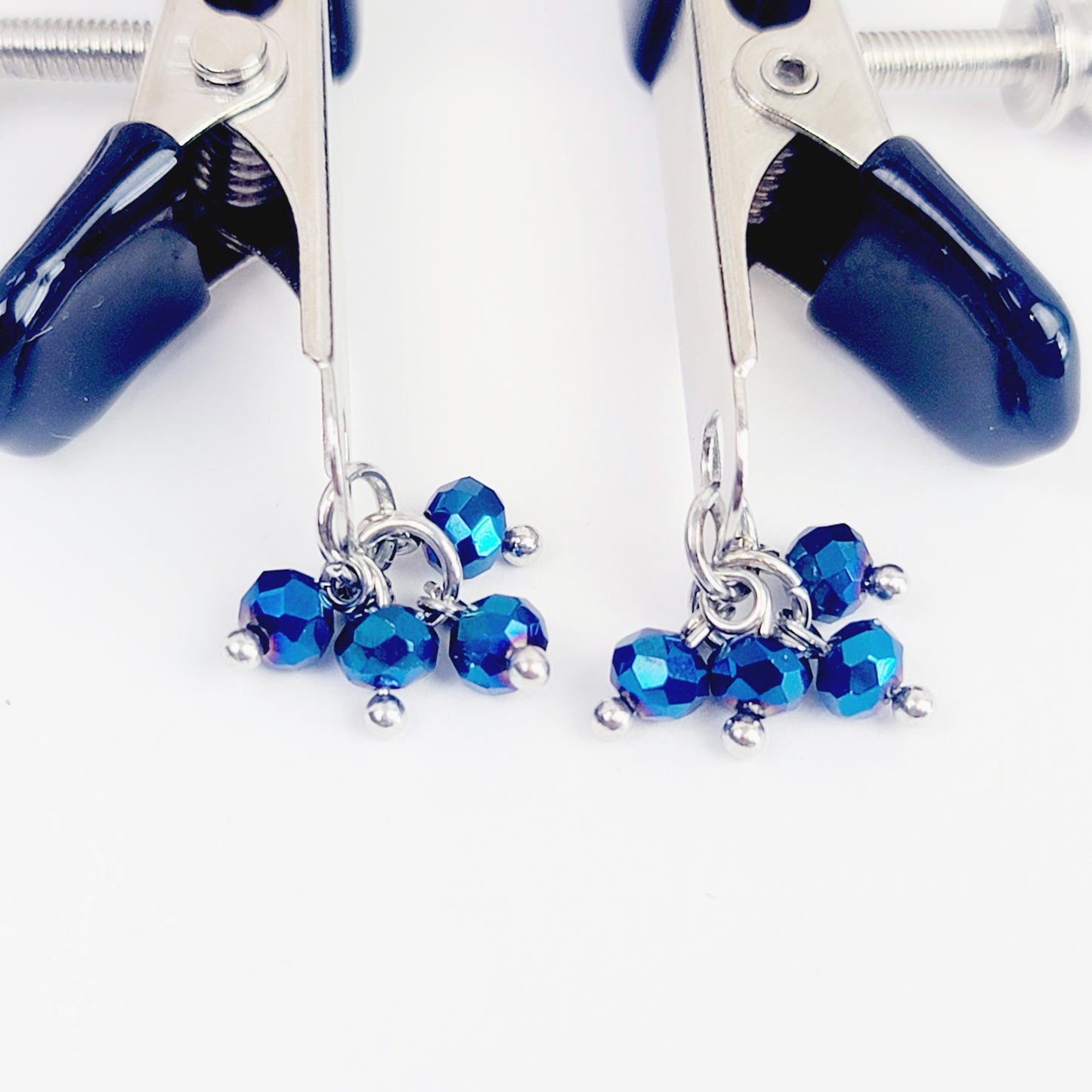 Adjustable Crab Clamps with Blue Beads