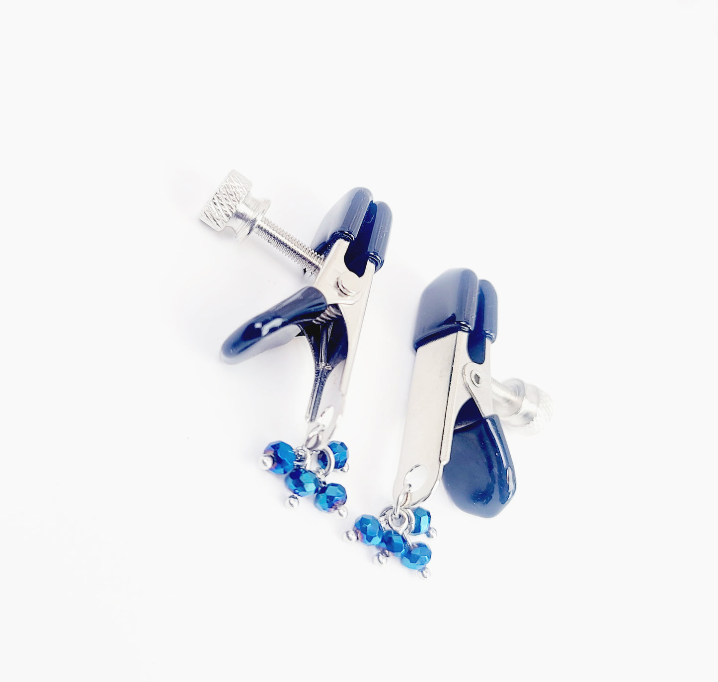 Adjustable Crab Clamps with Blue Beads
